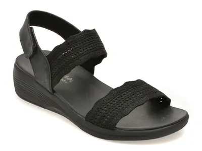 Sandale SKECHERS negre, ARYA, din material textil