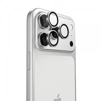 Folie de protectie Camera Spate Torras Lensguard pentru Apple iPhone 17 Pro Max / 17 Pro, Sticla Securizata, Argintie