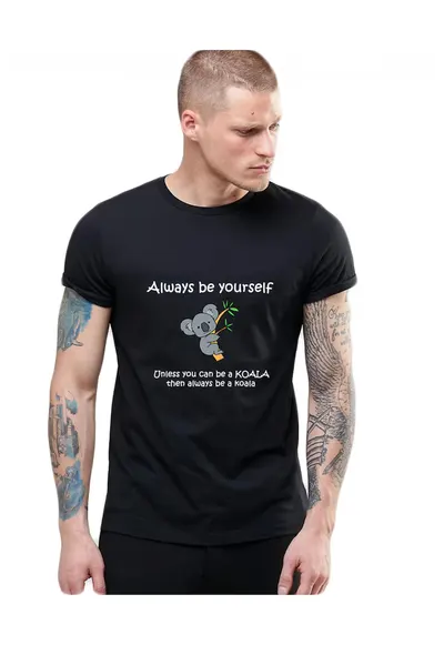 Tricou barbati negru - Be yourself - Koala