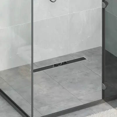 vidaXL Scurgere pentru duș cu capac din sticlă și sifon de 360° 60 cm