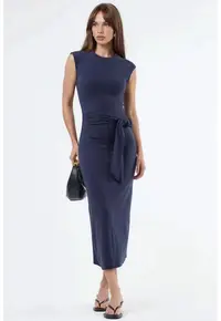 Rochie Midi modal/bumbac/elastan - bleumarin