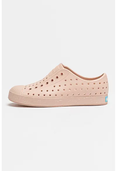 Tenisi slip-on cu talpa cu pete decorative Jefferson Bloom - Alb/Roz somon/Roz prafuit