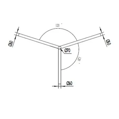 Brat Triplu Curbat 120° 1m