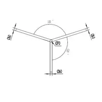 Brat Triplu Curbat 120° 1m