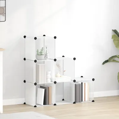 vidaXL Organizator cub de depozitare, 6 cuburi, transparent, PP