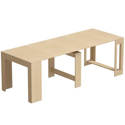 HOMCOM Masă de Dining Compactă pentru Bucătărie Economisește Spațiu, 240 x 90 x 78 cm, Lemn Deschis | Aosom Romania