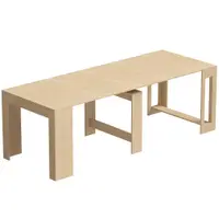 HOMCOM Masă de Dining Compactă pentru Bucătărie Economisește Spațiu, 240 x 90 x 78 cm, Lemn Deschis | Aosom Romania