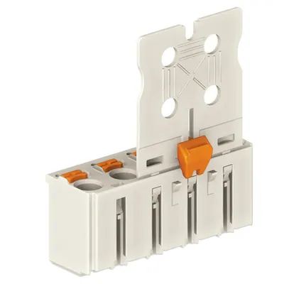1-conductor female plug; Gripping plate sliding connector release; 2.5 mm²; Pin spacing 7.5 mm; 2-pole; 2,50 mm²; light gray