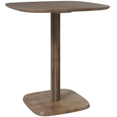 HOMCOM Masă pentru 4 persoane, masă de bucătărie pătrată, stil modern, blat cu aspect de lemn, 70 x 70 cm, maro | Aosom Romania
