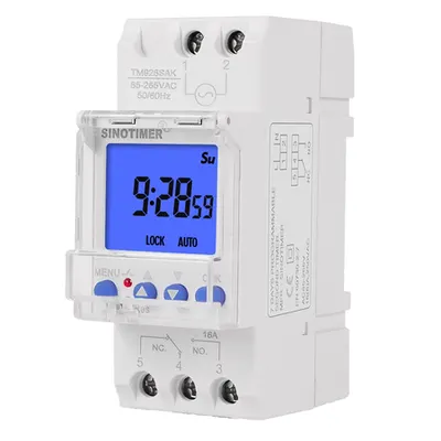 Ceas programator cu siguranta automata incorporata iluminata 230V 16A TM928SKL