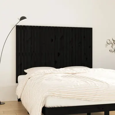 vidaXL Tăblie de pat pentru perete negru 159,5x3x110 cm lemn masiv pin