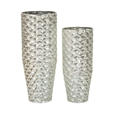 Vaze argintii 2 buc. din metal înalte (înălțime 92 cm) Silvy – Mauro Ferretti