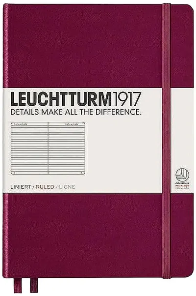 Agenda Leuchtturm1917 Medium - A5, vișiniu, pagini liniate