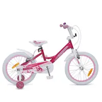 Bicicleta pentru fetite cu roti ajutatoare Byox Lovely 18 inch, varsta 6-9 ani, inaltimea recomandata peste 115 cm, roti ajutatoare, frana de mana pe ambele roti, claxon, sa si ghidon reglabile pe inaltime