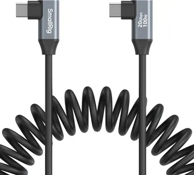 Cablu SmallRig - USB-C Angled/USB-C Angled, Coiled, 35-100 cm