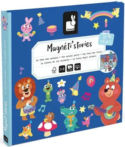 Carte magnetică pentru copii Janod - Petrecere cu animale