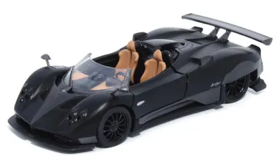 Metallică maşinuță Tayumo - Pagani Zonda HP Barchetta 2018, 1:36, neagră