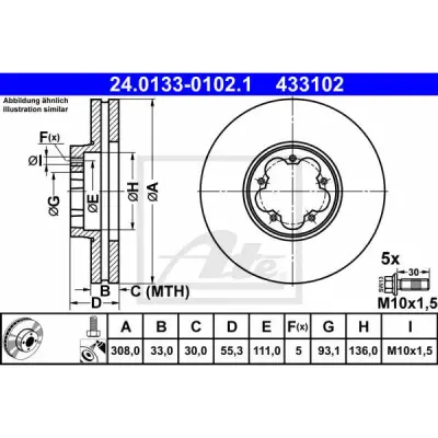 Disc frana ATE 24.0133-0102.1
