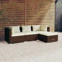 Gossi set mobilier de gradina cu perne, 4 piese, maro, poliratan
