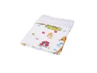 Paturica din bumbac model caprioare si plus minky alb 80x80 cm