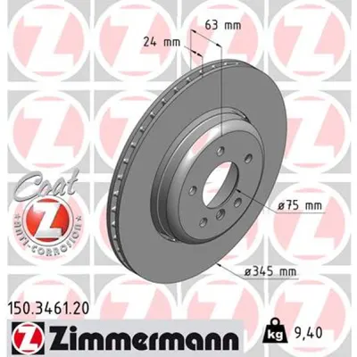 Disc frana ZIMMERMANN 150.3461.20