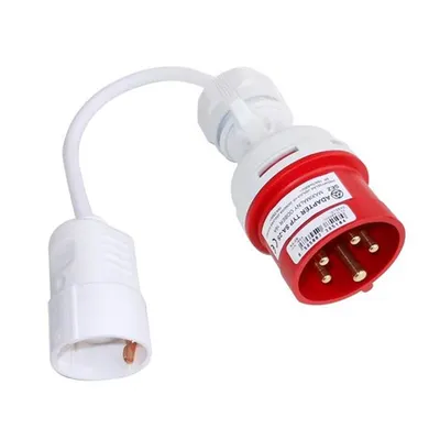 Adaptor fisa 5P - priza schuko SEZ cod SA-2S din fisa 5x16A (400V) in priza schuko 16A (230V)