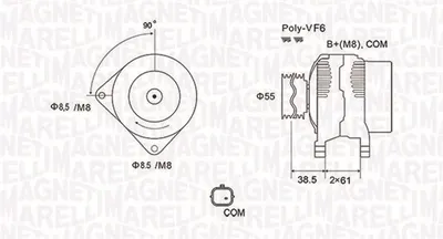Alternator (14v, 110a) Renault Kangoo, Kangoo Be Bop, Kangoo Express, Megane Ii 1.5d-1.6lpg Dupa 2003