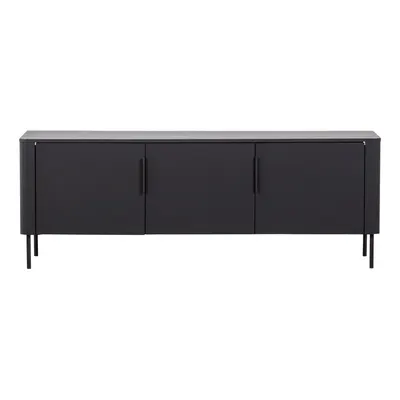 Comodă TV negru-mat din lemn de pin 154x56x44 cm Gunnar – WOOOD