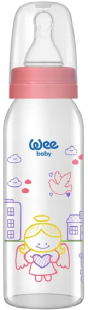Biberon din sticlă Wee Baby Classic, 250 ml, roz