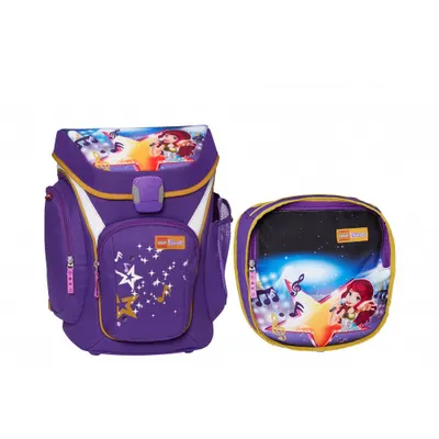 Ghiozdan scoala Explorer + sac sport, 43x28.5x19.5 cm, LEGO Core Line, mov Friends PopStar