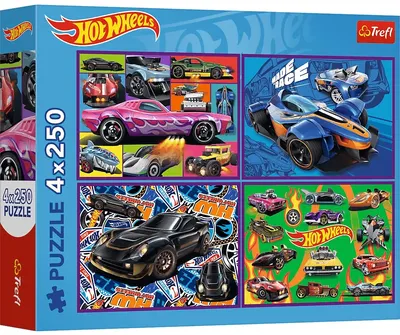 Puzzle Trefl din 4 x 250 piese - Mașini de curse