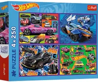 Puzzle Trefl din 4 x 250 piese - Mașini de curse