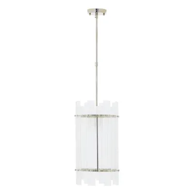 Lustră argintie din metal cu abajur din sticlă ø 27 cm Ritz – Premier Housewares