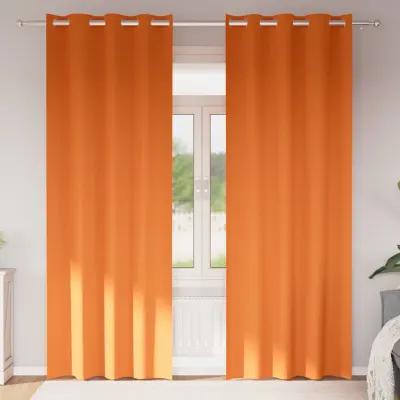 vidaXL Perdele Opaque cu Inel 2 buc. Portocalie Aprinsă 225 x 140 cm