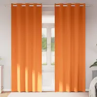 vidaXL Perdele Opaque cu Inel 2 buc. Portocalie Aprinsă 225 x 140 cm