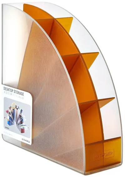 Suport pentru pixuri Sworld - Cu 4 compartimente, galben
