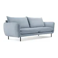 Canapea albastru-deschis cu tapițerie din catifea 160 cm Vienna – Cosmopolitan Design