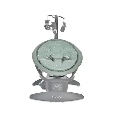 Leagan electric Toscana Frosty Green Stars rotativ, panou muzical, telecomanda