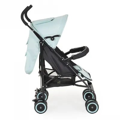 Carucior sport pentru copii Moni Jerry New Mint cu spatar reglabil si pozitie somn, roti pivotante cu frana, suport picioare reglabil, cadru din aluminiu, pliabil compact tip umbrela, bara de protectie detasabila