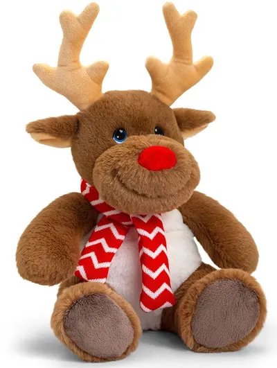 Keel Toys Keeleco - Rudolph renul cu eșarfă, 35 cm
