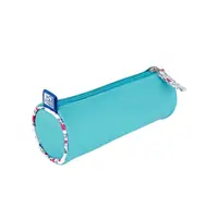 Penar tip etui, 1 fermoar, rotund, Oxford Floral Pastel, turcoaz
