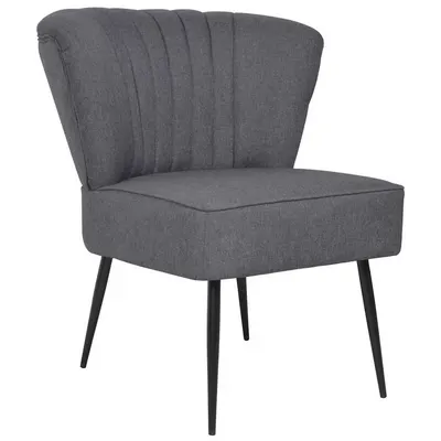 vidaXL Scaun cocktail, gri închis, material textil