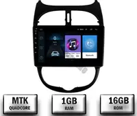 Navigatie Peugeot 206 (1998-2012), Android 10, P-Quadcore 1GB RAM + 16GB ROM, 9 Inch - AD-BGP9001+AD-BGRKIT262