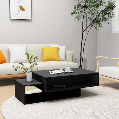 vidaXL Măsuță de cafea, negru, 105x55x32 cm, lemn prelucrat