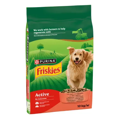 FRISKIES Dog, Caini Active, Vita, 10 kg