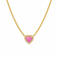 Colier Pink Heart Gold