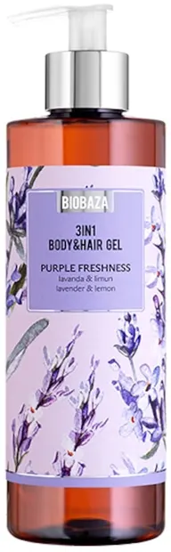 Biobaza Purple Freshness Gel de duș și șampon cu lavandă și lămâie, 400 ml