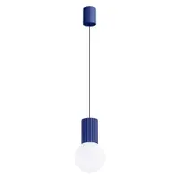 Lustră albastru-închis cu abajur din sticlă ø 12 cm Orbital – Sollux