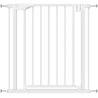 PawHut Poartă de Siguranță pentru Copii și Animale, Poartă pentru Câini cu Închidere Automată, Deschidere în Ambele Direcții, Montare prin Presiune, 76-82x76 cm, Alb | Aosom Romania