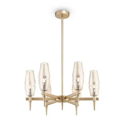 Lustra Lita - H(min) 740mm, H(max) 740mm, ⌀ 540mm , Transparent, 6 X G9 (28W), Metal, Glass, IP20, 3.8kg